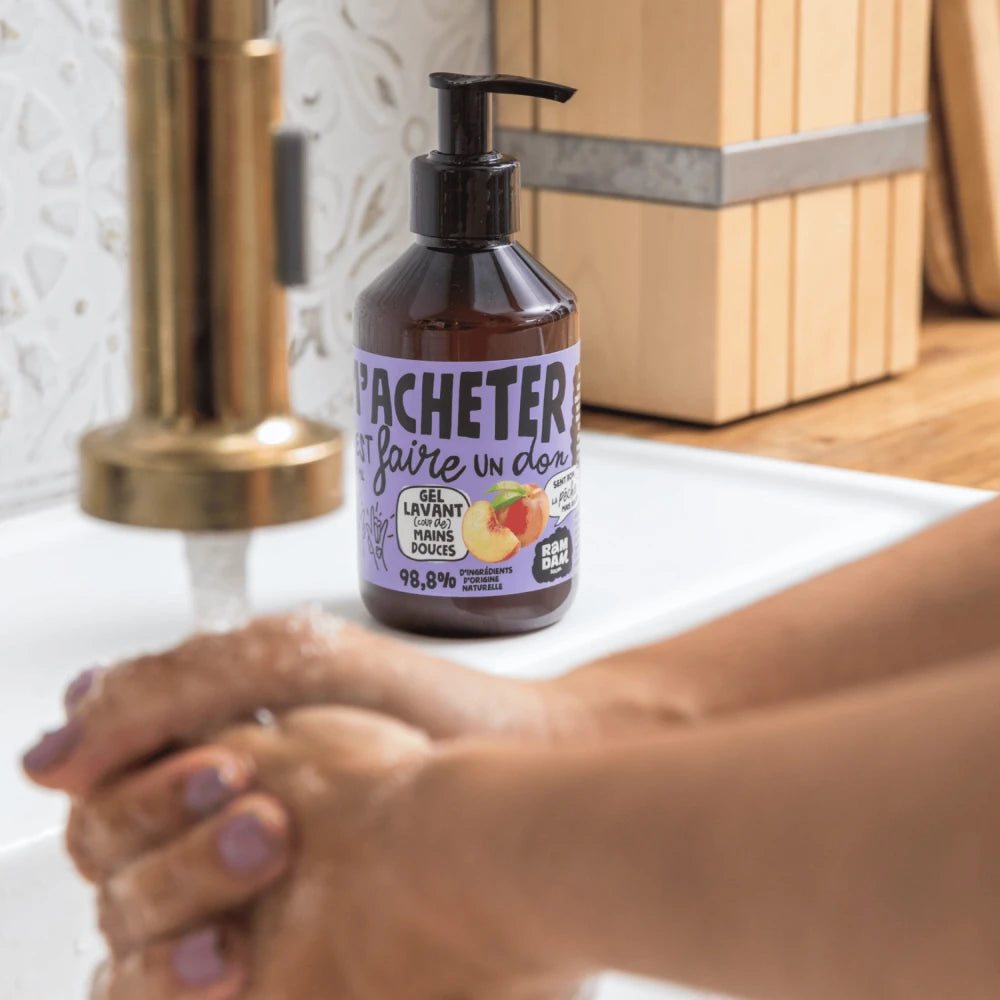 Gel lavant mains parfum pêche