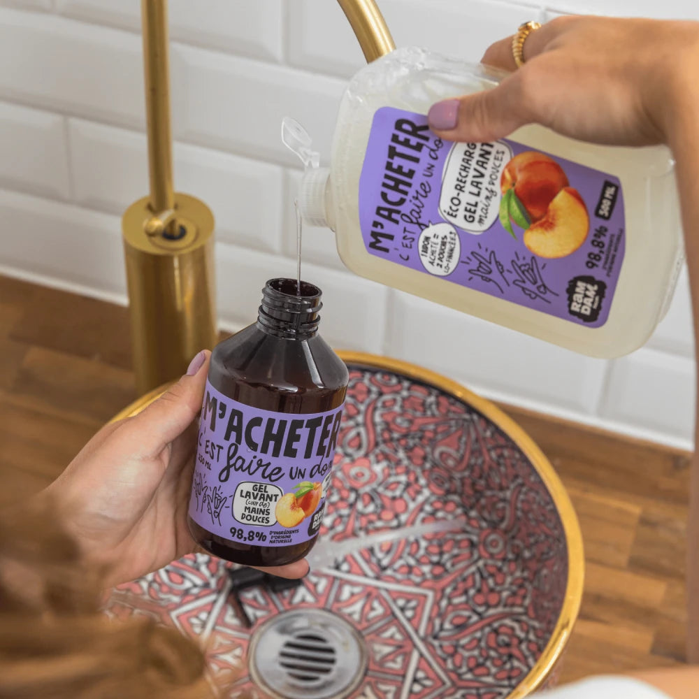 Eco-recharge gel lavant mains parfum pêche