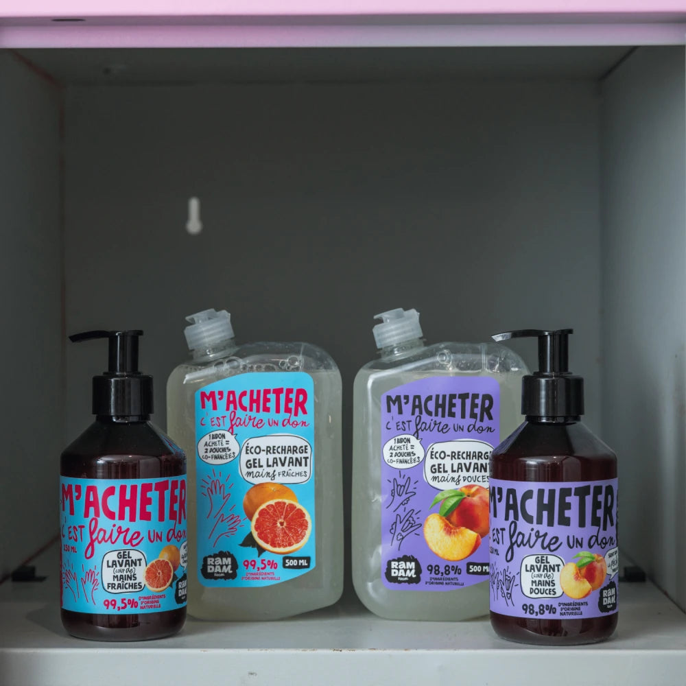 Eco-recharge gel lavant mains parfum pêche
