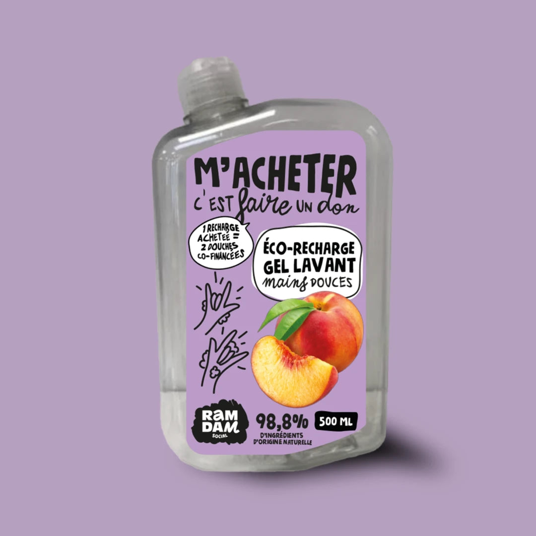 Eco-recharge gel lavant mains parfum pêche